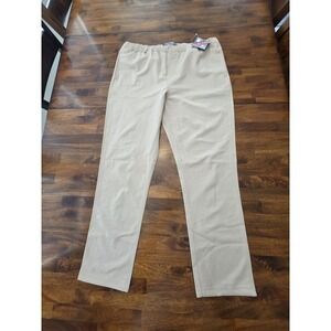 Burlebo Performance Pants Mens XXL  Khaki Elastic Waist Stretch Hiking new w tag